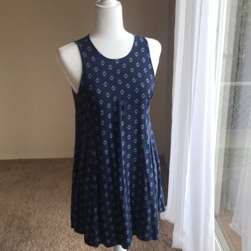 Navy blue printed dress